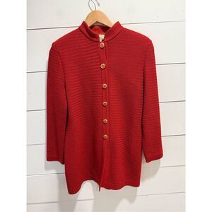 St. John Red Textured Blazer